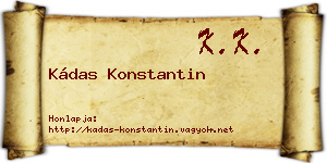 Kádas Konstantin névjegykártya